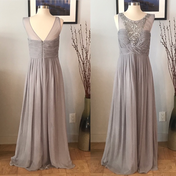 NWT✨ Gown embellished w/rhinestones gray Size  8 - Picture 2 of 8